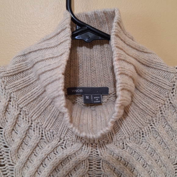 Vince Yak Wool Blend Chevron Cable Knit Sweater - Picture 4 of 6